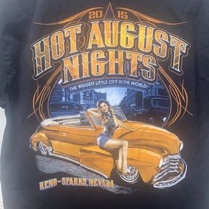 Gildan Hot August Nights Tee Black Orange Size M